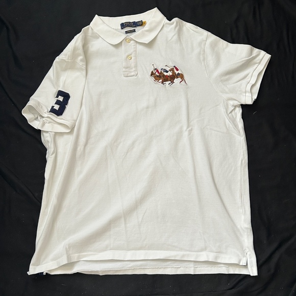 Polo Ralph Lauren Classic Fit Triple-Pony Mesh Polo Shirt Size 2XL White Slim - Picture 4 of 8